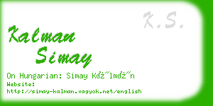 kalman simay business card
